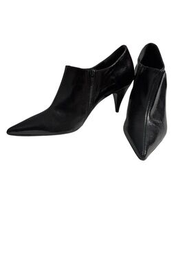 Black Pointed-Toe Ankle Booties - Women's Dress Heels size 38.